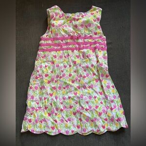 Lilly Pulitzer Pink & Yellow Tulip Cotton Sundress